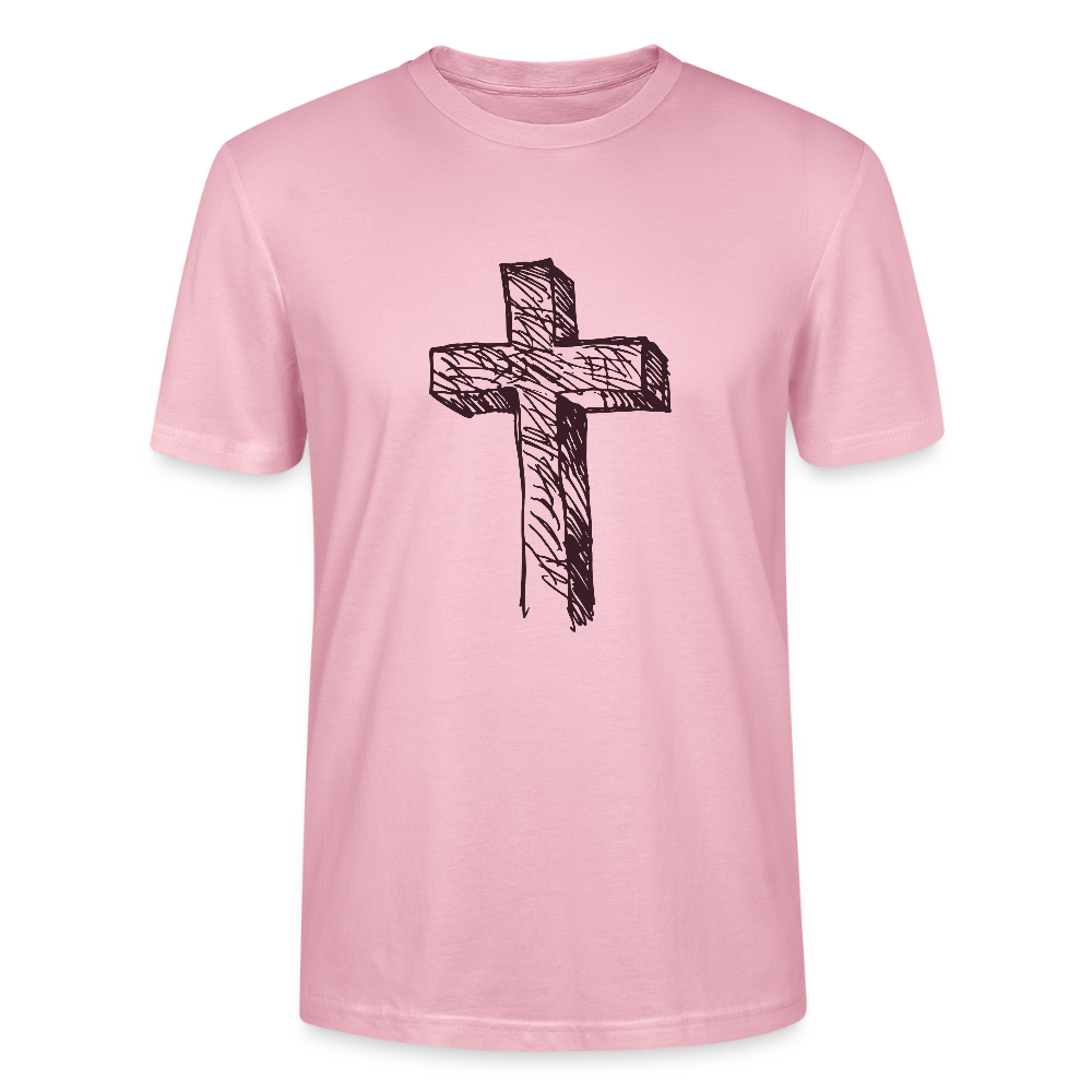 ✝️✨ Faithful & Stylish Unisex Organic T-Shirt – Cross Graphic Tee 🌿💖 - pale pink