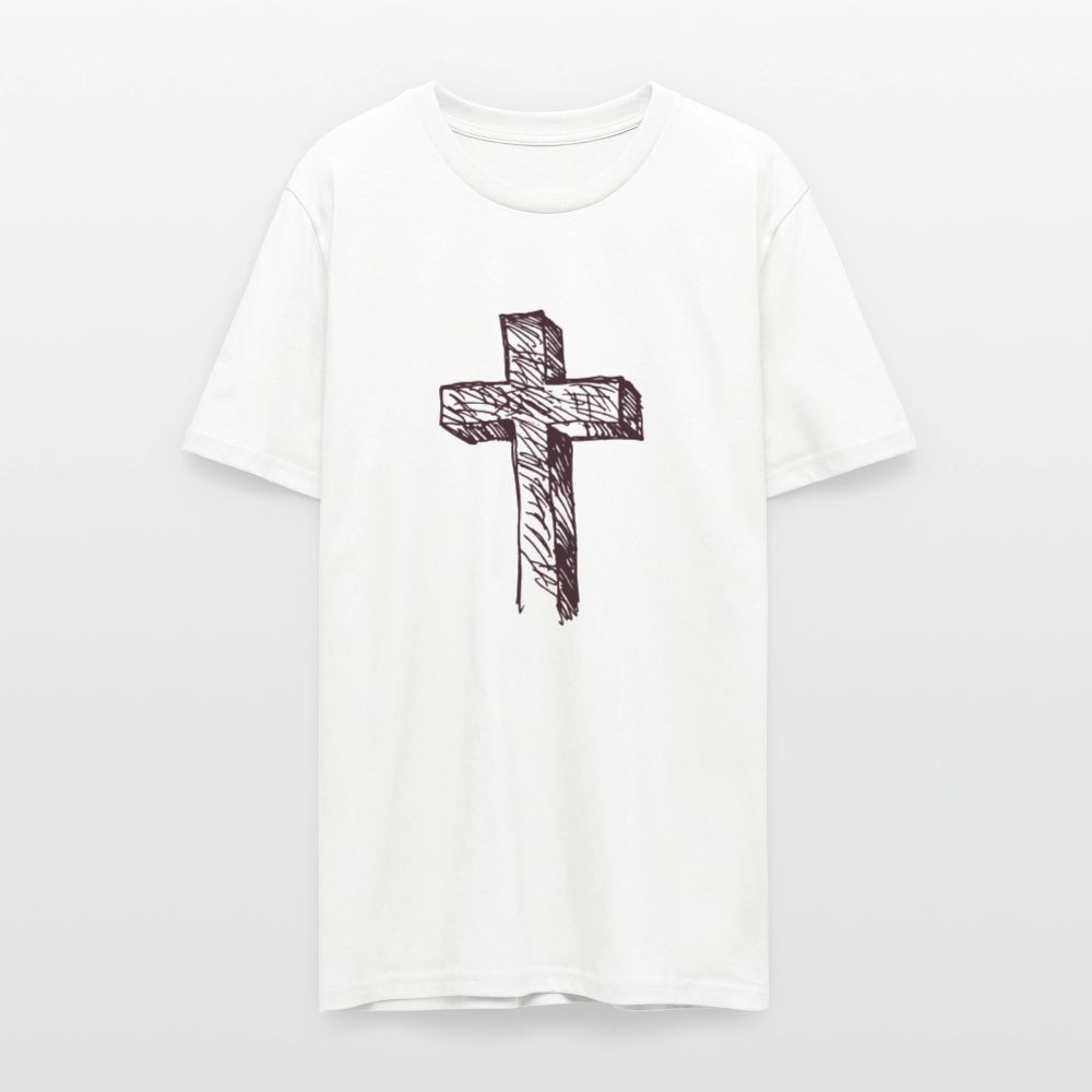 ✝️✨ Faithful & Stylish Unisex Organic T-Shirt – Cross Graphic Tee 🌿💖 - white