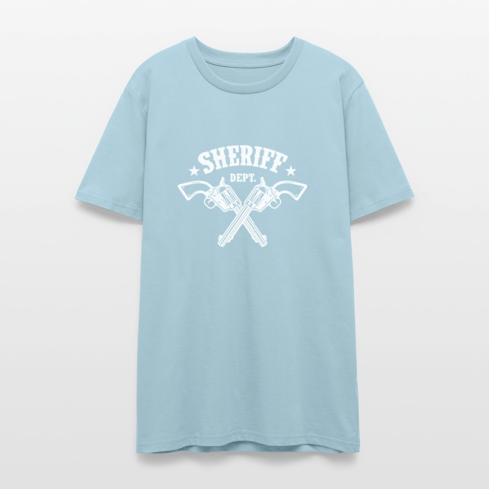 🤠🔫 Sheriff Department Unisex Organic T-Shirt – Bold Western Graphic Tee 🌿✨ - sky blue