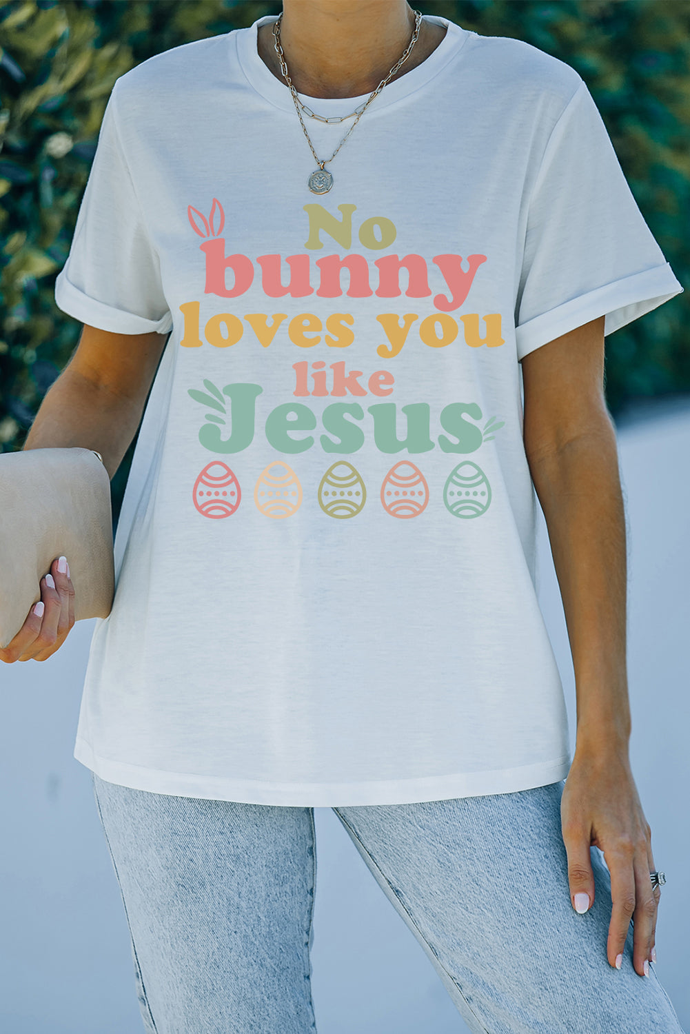 🐰✝️ No Bunny Loves You Like Jesus! 💖 White Easter Graphic Tee 🌸✨