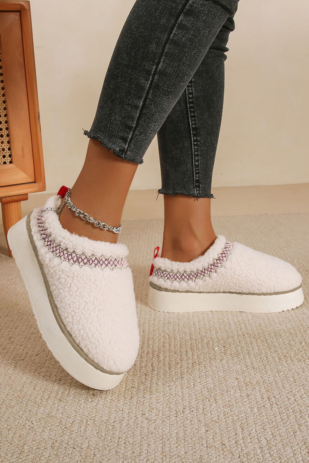 🤎 Winter Warmth Meets Style! ❄️ | Chestnut Embroidered Sherpa Plush Thick Sole Snow Boots 🧣
