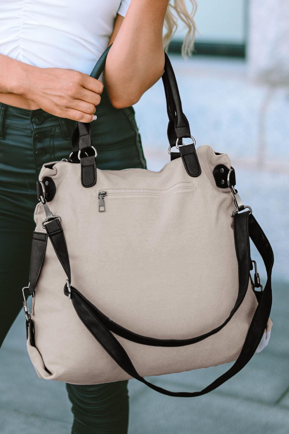 ⭐ Casual & Chic! ✨ Beige Five-Pointed Star Canvas Tote Bag 👜💫