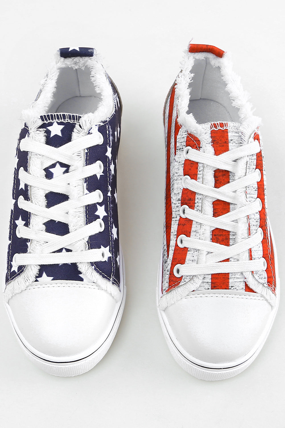 🇺🇸 Stars, Stripes & Style! 💙 Blue American Flag Lace-Up Canvas Flats 👟✨